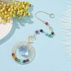Glass Teardrop Pendant Decorations HJEW-TA00035-3