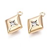 Brass Micro Pave Clear Cubic Zirconia Charms KK-Q764-003-2