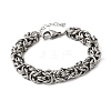 304 Stainless Steel Byzantine Chains Bracelets for Women BJEW-P399-01B-P-4