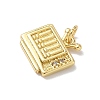 Brass Micro Pave Clear Cubic Zirconia Charms KK-A273-17G-2