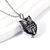 Non-Tarnish Owl Stainless Steel Urn Ashes Pendant Necklace PW-WG90000-01-1