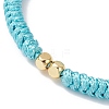 Brass Braided Bead Bracelet BJEW-JB09974-4