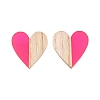 Resin & Wood Stud Earrings EJEW-N017-002A-4