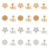 Unicraftale 24Pcs 4 Style 304 Stainless Steel Stud Earring Findings STAS-UN0030-61-1