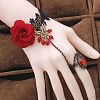 Gothic Style Retro Alloy Lace Flower Link Rings Bracelets for Women WG15940-06-1