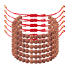 6Pcs Round Natural Rudraksha Beaded Braided Bead Bracelets BJEW-DC00021-1