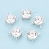 925 Sterling Silver Micro Pave Clear Cubic Zirconia Charms STER-N017-17B-S-1