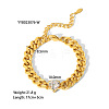 Stainless Steel Micro Pave Cubic Zirconia Bracelets for Women PW-WGA912F-01-1