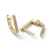 Brass Micro Pave Cubic Zirconia Hoop Earring Findings with Latch Back Closure ZIRC-G158-03G-2