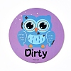 Owl Clean Dirty Double Sided Dish Washer Magnet Sign AJEW-D044-06A-4