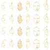 24Pcs 6 Styles Alloy Open Back Bezel Pendants FIND-FS0003-36-3