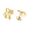 Hollow Out Unicorn 304 Stainless Steel Stud Earrings EJEW-G359-05G-2