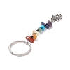 Natural Gemstone Chips Keychains KEYC-JKC00474-04-3