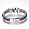 Men's Braided Leather Cord Bracelets BJEW-H559-22A-3