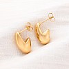 Ion Plating(IP) 304 Stainless Steel Twist Teardrop Stud Earrings for Women EJEW-K244-11G-3