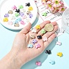 18Pcs 9 Colors Baking Paint Zinc Alloy Beads FIND-YW0011-32-5