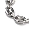 304 Stainless Steel Oval Link Chains Bracelets for Men & Women BJEW-D042-52P-5