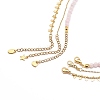 3Pcs 3 Style Natural Rose Quartz Cross & Star Pendant Necklaces Set with Brass Chains NJEW-JN04032-4
