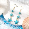 Synthetic Turquoise Dangle Earrings EJEW-JE05849-02-2