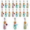 Clear Glass Bottle Natural & Synthetic Mixed Gemstone European Dangle Charms FIND-PH0007-64-1