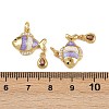 Brass Micro Pave Cubic Zirconia Pendants KK-L241-18G-4