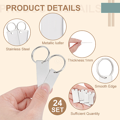 DIY Stamping Blank Tag Keychain Making Kit DIY-BC0009-42-1