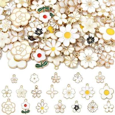 76Pcs 19 Styles Alloy Enamel Pendants ENAM-FS0004-23-1