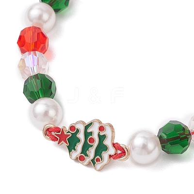3Pcs Christmas Glass Bracelets BJEW-JB12438-1