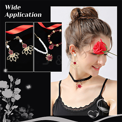 40Pcs 4 Style Heart & Crown & Leaf Alloy Pendant FIND-PH0010-79-1