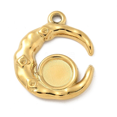 Ion Plating(IP) 304 Stainless Steel Pendant Cabochon Settings STAS-M082-02G-1