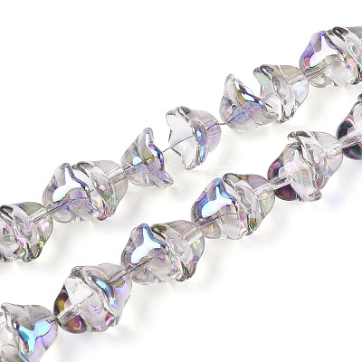 Electroplate Transparent Glass Beads Strands EGLA-N020-03I-1