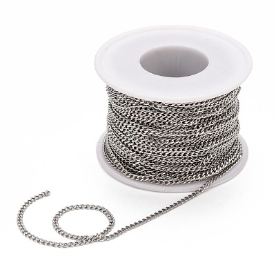 Tarnish Resistant 304 Stainless Steel Curb Chains CHS-P003-05P-1