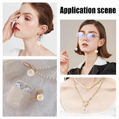 40Pcs 10 Style Natural Freshwater Shell Pendants SHEL-PH0001-20-1