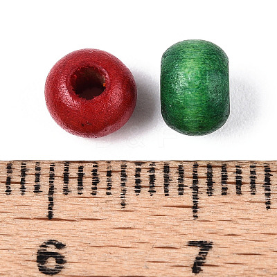 Spray Painted Natural Maple Wood Beads WOOD-N018-04-1