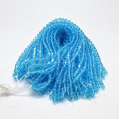 Imitate Austrian Crystal Bicone Glass Beads Strands GLAA-F029-4x4mm-19-1