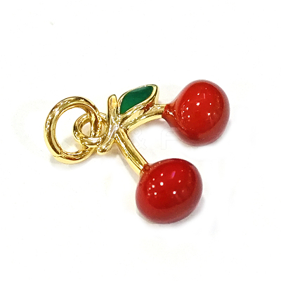 Brass Enamel Charms KK-B026-13G-1