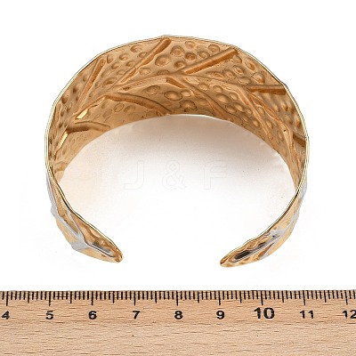 304 Stainless Steel Cuff Bangles for Women BJEW-D363-01B-PG-1