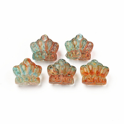 Two Tone Transparent Spray Painted Glass Beads GLAA-Q092-02-C06-1