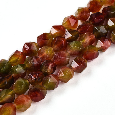 Dyed Natural White Jade Beads Strands G-T139-8mm-45H-1