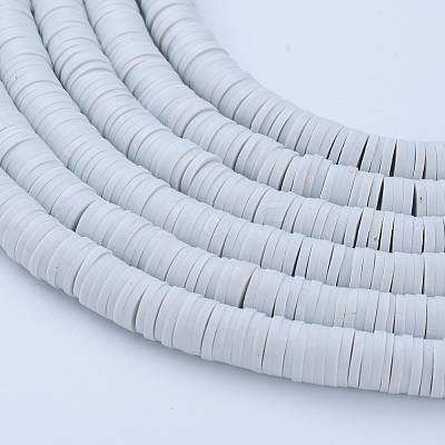 Flat Round Handmade Polymer Clay Beads CLAY-R067-6.0mm-39-1