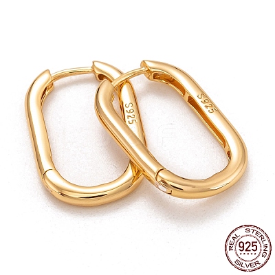 925 Sterling Silver Huggie Hoop Earrings EJEW-H110-14G-1