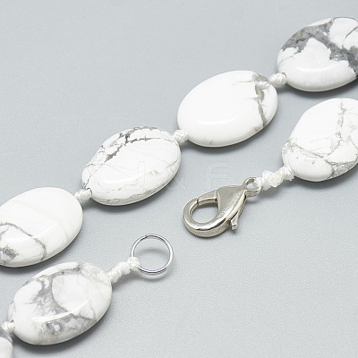 Natural Howlite Beaded Necklaces NJEW-S402-10-1