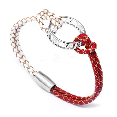 Alloy Ring Links Bracelets BJEW-F352-17P-02-1