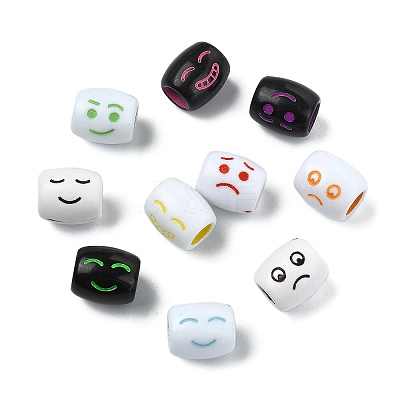 150Pcs 3 Colors Opaque Acrylic European Beads OACR-CJ0002-83-1