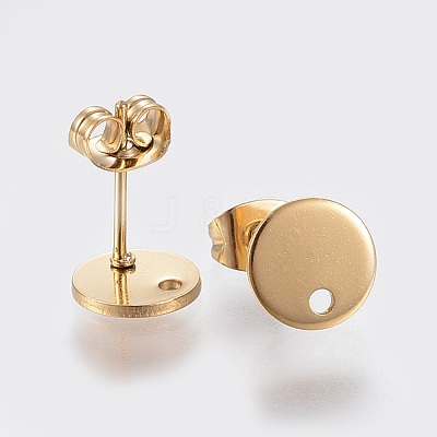 Ion Plating(IP) 304 Stainless Steel Stud Earring Findings STAS-K184-01-01G-1