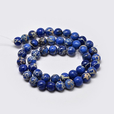 Natural Imperial Jasper Beads Strands G-I122-8mm-06-1