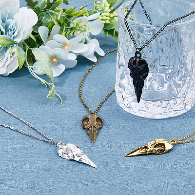 4Pcs 4 Colors Alloy Pendant Necklaces Set NJEW-FI0001-53-1