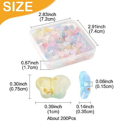 200Pcs Gradient Color Transparent Acrylic Beads MACR-FS0002-02-1