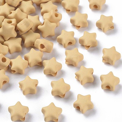 Spray Painted Acrylic Beads X-MACR-S373-45-O07-1