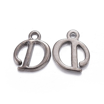 Gunmetal Plated Alloy Letter Pendants PALLOY-P097-03-D-1